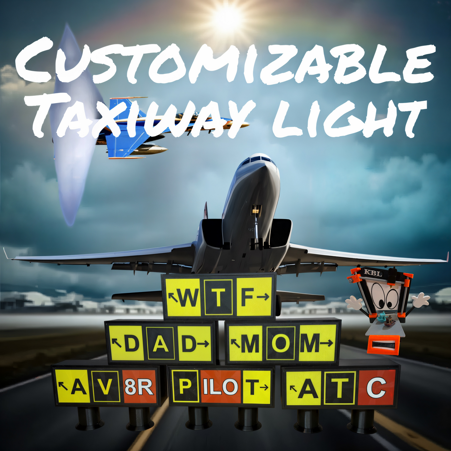 Custom Aviation Taxiway Light with USB-C Power (Customizable)
