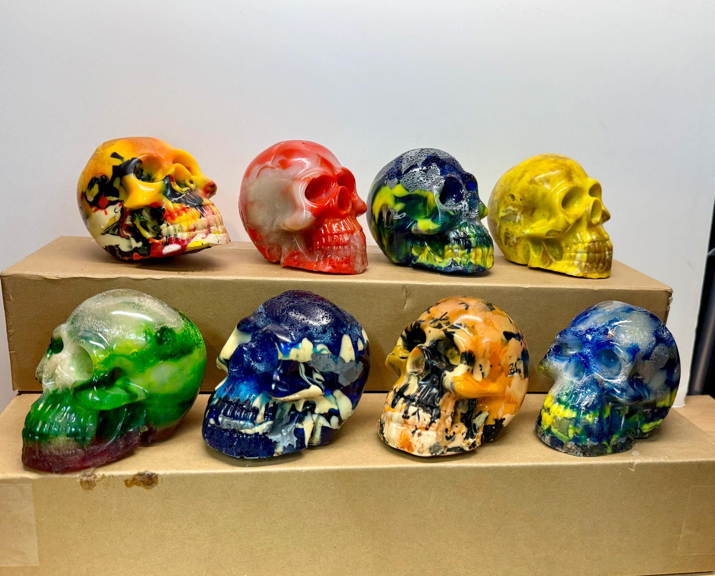 Mystery Candy Coated Skulls - Unique Colorful Skulls made out of Recycled Plastic, no resin