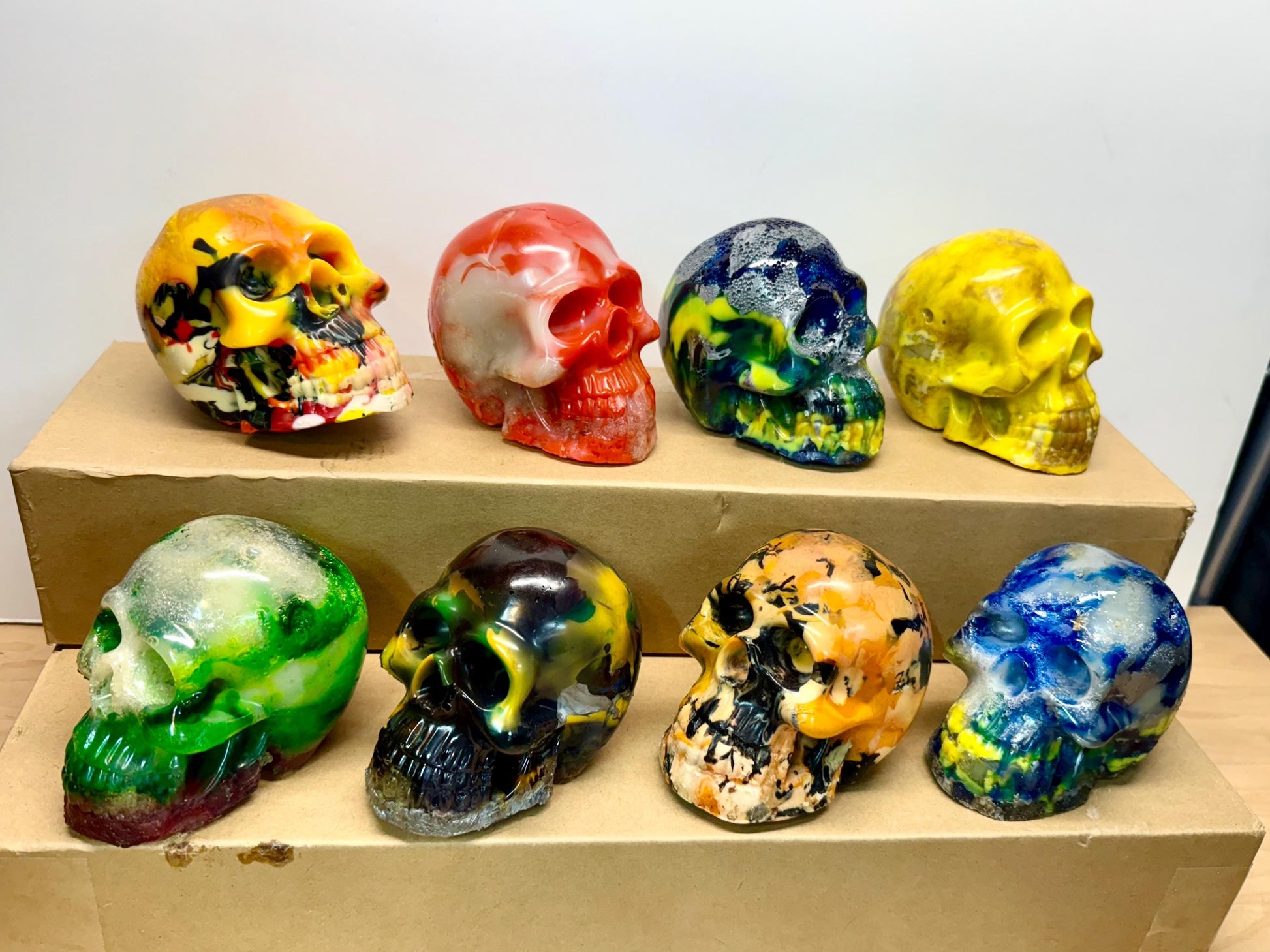 Mystery Candy Coated Skulls - Unique Colorful Skulls made out of Recycled Plastic, no resin