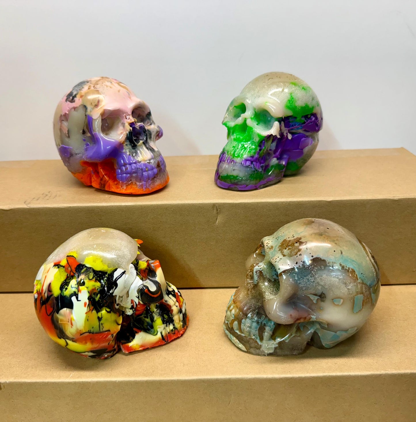 Mystery Candy Coated Skulls - Unique Colorful Skulls made out of Recycled Plastic, no resin