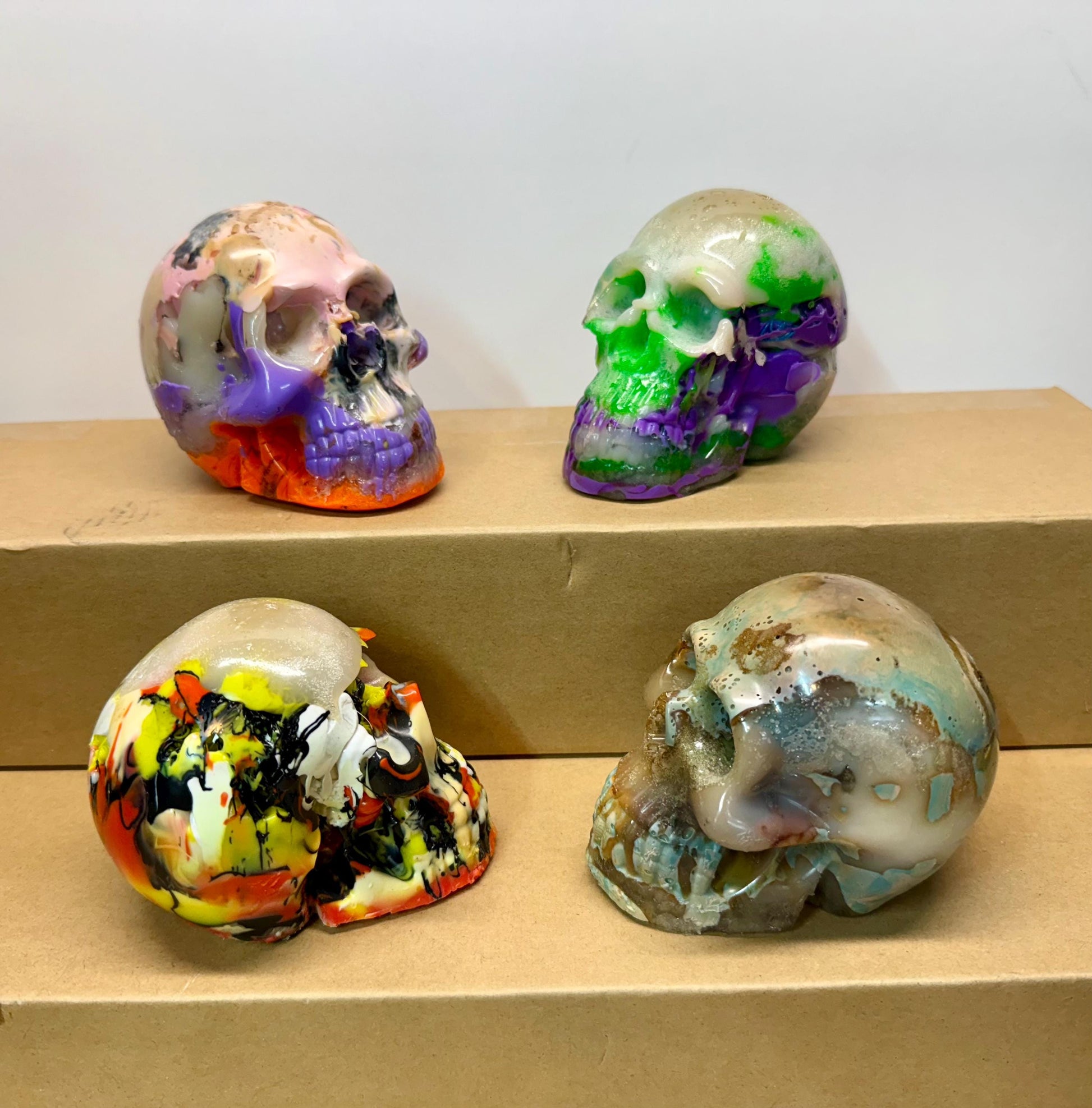 Mystery Candy Coated Skulls - Unique Colorful Skulls made out of Recycled Plastic, no resin